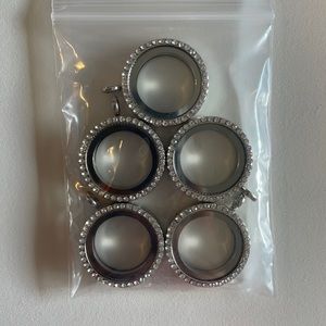 Lot of 5 Floating Charm Memory Lockets